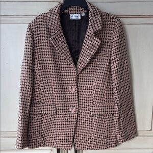 Linea by Louis Dell'Olio Houndstooth Blazer in Brown and Black
